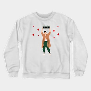 80s heartthrob with hearts Crewneck Sweatshirt